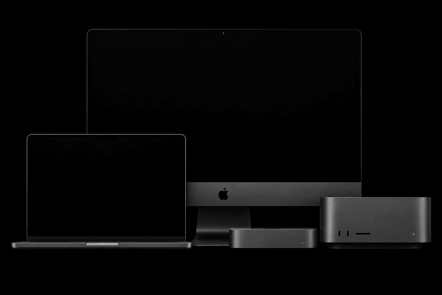 Mac family — MacBook Pro, iMac, Mac mini, Mac Studio