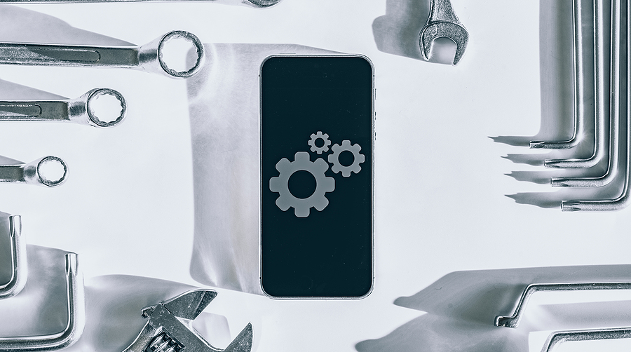 Image of mobile phone with tools