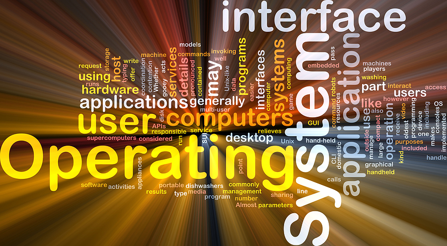 words graphic with different operating systems